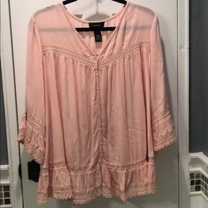 Pink flowy blouse